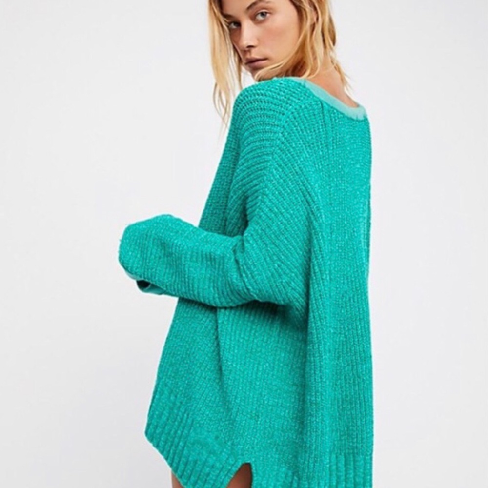 Free People Green Oversized Sweater